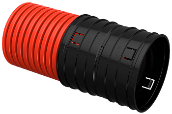 ELASTA Труба гофрированная двустенная жесткая ПНД d=200мм красная (6м) IEK