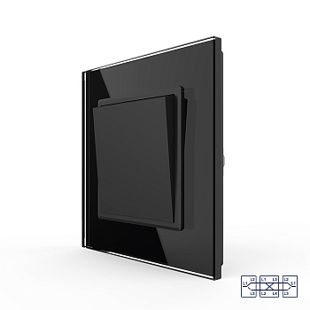 Одноклавишный перекрестный механический выключатель 1 пост, цвет черный Livolo