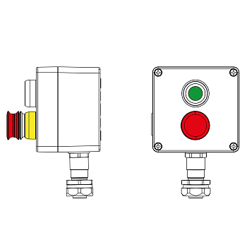 Взрывозащ. пост упр. из алюминия CPE-A-12-(1xP1G(11)-1xP6E(11))-1xKAEPM2MHK-20(C)1Ex d e IIC Т5 Gb / Ex tb IIIC T95°C Db IP66 DKC