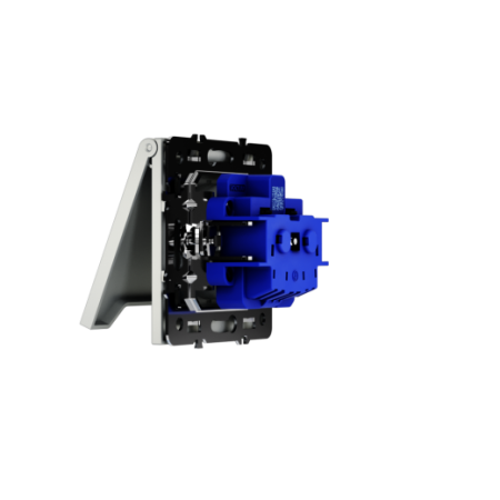 Розетка встраиваемая Voltum S70 с заземлением, защитными шторками и крышкой 16А, (сталь)