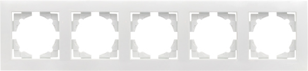 Валенсия Рамка 5-местная белая EKF