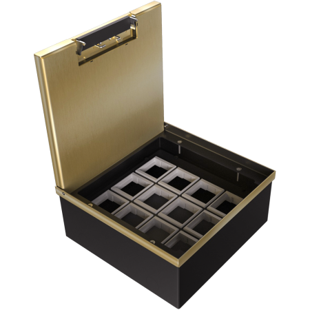 Donel Лючок в пол 24 мод. (12 мод. 45х45 мм.), латунь, в уровень с напольным покрытием