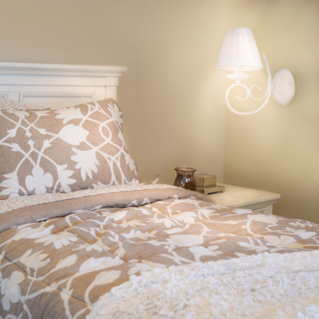 Бра в классическом стиле с абажуром 1*E14 40Вт белый IP20 Severina (280/1 белый) Bogate's