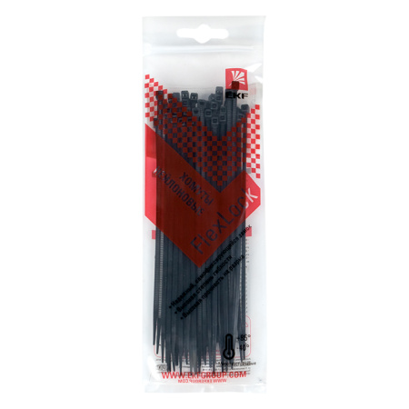 Хомут P6,6 стандартный (ч), 2,5x150 (50шт) FlexLock PROxima EKF