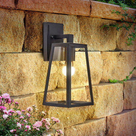 Уличный настенный светильник 1*E27 черный IP33 Germes D (a039868) Elektrostandard