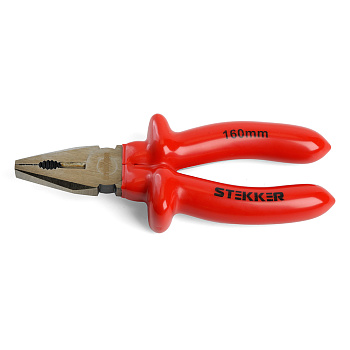 Плоскогубцы комбинированные диэлектрические STEKKER, 160мм, PLE1-160-S