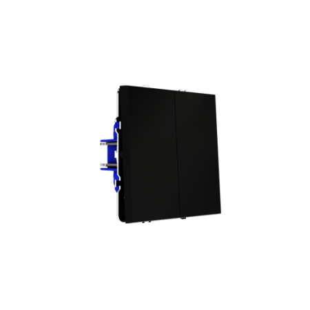 Проходной переключатель встраиваемый Voltum S70 двухклавишный 10А, (черный матовый)