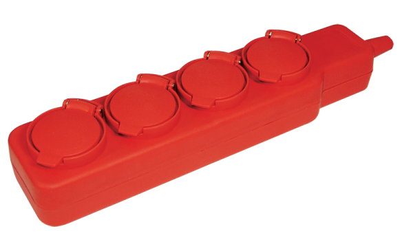 Удлинитель У04В 4 места с защитными крышками IP44 2P+PE/5м 3х1мм2 16А/250В IEK