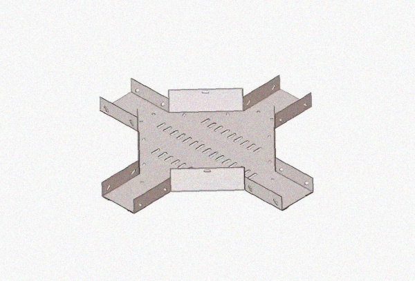 Лоток крестообразный замковый глухой КМЗГ 150х50 УТ1,5, оцинкованный лист, S1,5