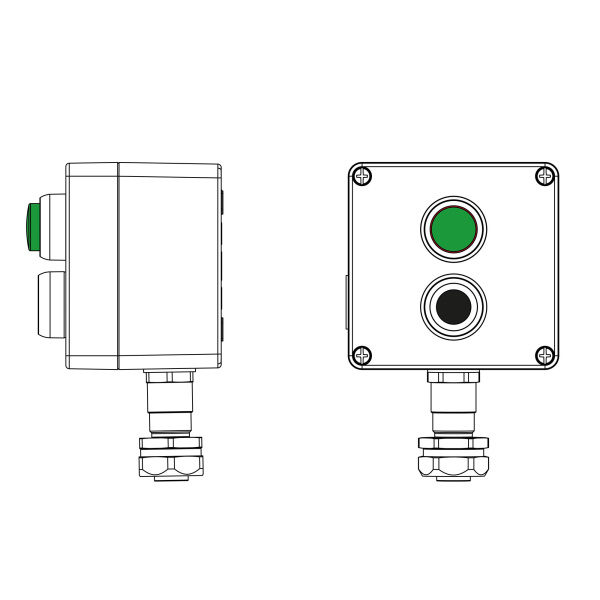 Взрывозащ. пост упр. из алюминия CPE-A-12-(1xP1B(11)-1xLG(250))-1xKAEPM2MHK-20(C)1Ex d e IIC Т5 Gb / Ex tb IIIC T95°C Db IP66 DKC