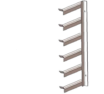 Кронштейн полочный для вертикальных стен П5В10 УТ1,5, окрашенный ОС-12-03 П, 10 полок, L 1420