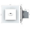 Розетка USB type C с блоком питания 45W Livolo 1 пост Белая VL-C7VUC-2WP