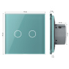 Сенсорный выключатель 2 клавиши 1 пост Зеленый Livolo