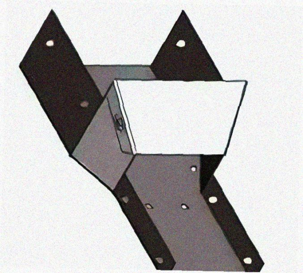 Лоток переходной замковый ЛПЗ 300х65-200х65 УХЛ1 оцинкованный лист, S1,0