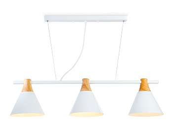 Подвесной светильник в стиле лофт TR8196/3 WH/LW белый/светлое дерево E27*3 max 40W 880*200*1010 Ambrella Light