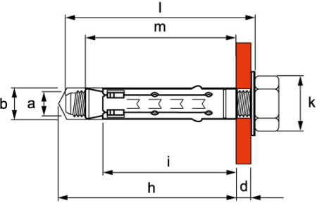 Стандартный анкер с болтом М10 DKC