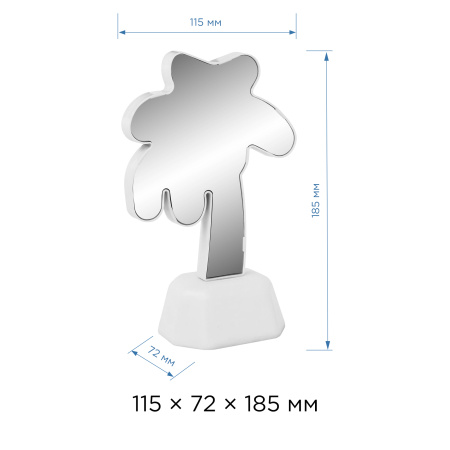 NL-04 Светодиодный ночник зеркальный, "Пальма", зеленый, 3хАА, пластик, 115х72х185мм APEYRON