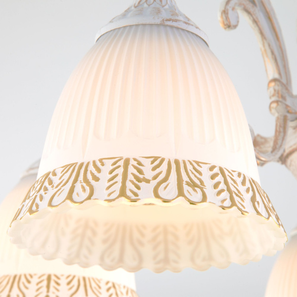 Потолочная люстра 5*E27 60Вт белый с золотом IP20 Campina (60107/5 белый с золотом) Eurosvet