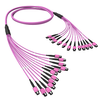 Оптическая магистральная сборка 144 ОВ 50/125 OM4, 12xMTP PRO(12)m/12xMTP PRO(12)m, тип В, 50 м DKC