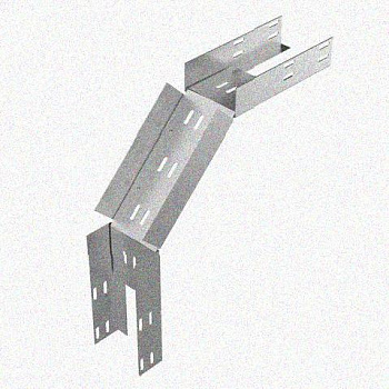 Лоток перфорированный КС 100х100-90 УХЛ1 для поворота трассы вниз на 90, оцинкованный лист S1,5