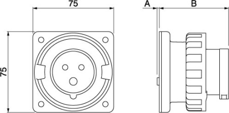 Вилка панельная прямая IP67 32А 3P+E+N 400В DKC