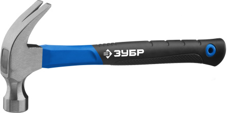 Столярный молоток-гвоздодёр с фиберглассовой рукояткой, кованный, 560 г, Профессионал ЗУБР