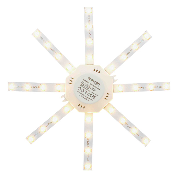 12-08 Комплект светод. линеек "Звездочка" для н/п свет-ка 220В, 12Вт, smd5730, IP30, 900Лм, 3000К, Ø180мм APEYRON