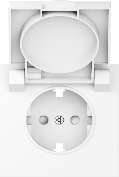 Donel S08 глянцевый белый накладка для розетки Schuko с заземлением, с крышкой, 16A 250 В~, серия DB
