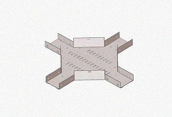 Лоток крестообразный замковый перфорированный КМЗ 400х80 УТ1,5, оцинкованный лист, S1,5