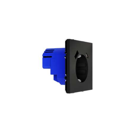 Розетка встраиваемая Voltum S70 с заземлением и защитными шторками, 16А, с USB, A+C, (черный матовый