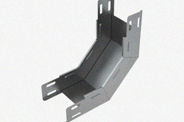 Лоток замковый глухой КПЗГ 100х100-90 УТ1,5 для поворота трассы вверх на 90, оцинкованный лист S1,5