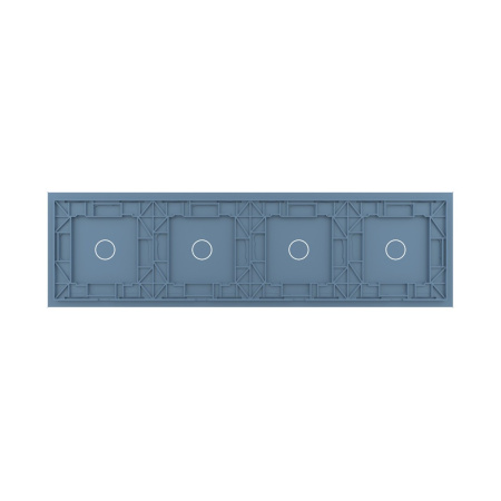 Панель для четырех сенсорных выключателей, 4 клавиши (1+1+1+1), цвет синий, стекло Livolo