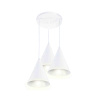 14-43 Светильник декоративный, подвесной, "Ляфамий", металлический, 3хЕ14 40Вт, 220В, белый, шнур прозрачный, 450мм, крепление на планку, Ø... APEYRON