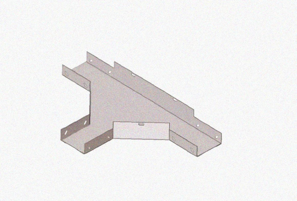 Лоток тройниковый замковый глухой ОТЗГ 600х80 УТ1,5, оцинкованный лист, S1,5
