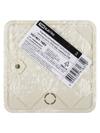 Коробка распаячная КР 75х75х20 ОП, сл. кость, IP40, инд. штрихкод TDM