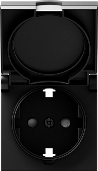 Donel A07 матовый карбон накладка для розетки Schuko с заземлением, с крышкой, 16A 250 В~, серия DB