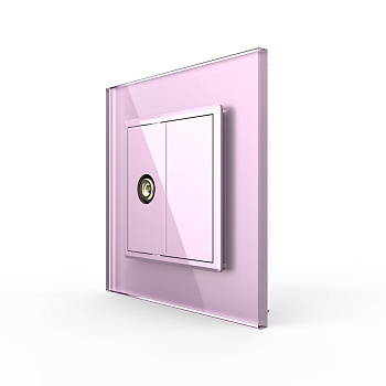 Розетка видео RCA "тюльпан" Розовая Livolo