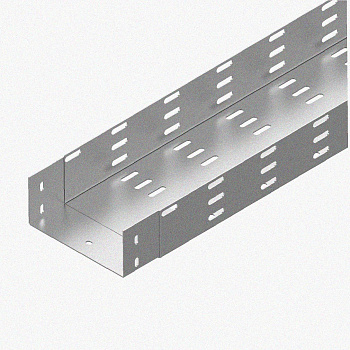Лоток монтажный цельный перфорированный ЛМЦ400х50х3000 УТ1,5, оцинкованный лист, S1,5