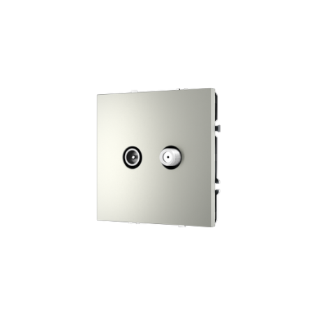 Розетка телевизионная встраиваемая Voltum S70 оконечная TV+SAT, (сталь)