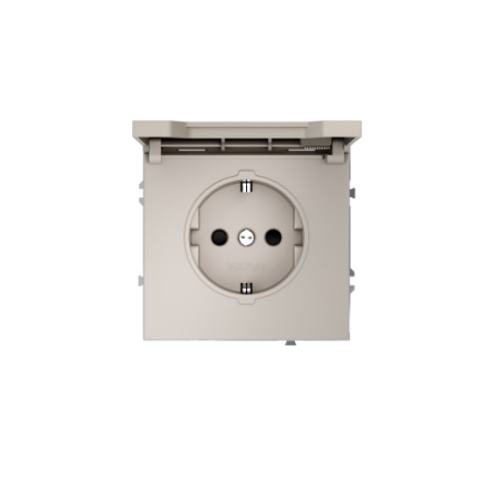 Розетка встраиваемая Voltum S70 с заземлением, защитными шторками и крышкой 16А, (кашемир)