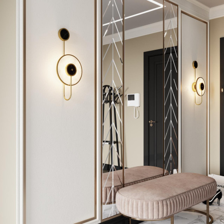 Настенный св-к IP20 LED 10W 525Лм 3000K светлый/черный мрамор/черный металл NAXOS ODEON LIGHT