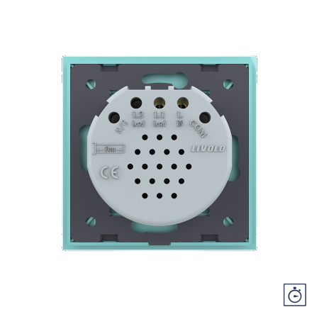 Сенсорный выключатель с таймером 1 клавиша 1 модуль Зеленый Livolo