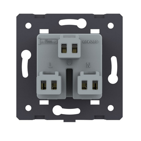 Розетка универсальная с з/з с защитными шторками 16A, цвет белый (механизм) Livolo