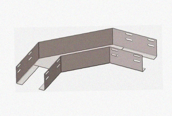 Лоток угловой глухой КГГ 100х60-90 УТ1,5 поворот на 90, оцинкованный лист S1,0