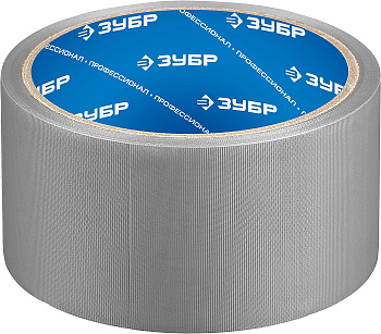 Клейкая лента "РЕФИЛ", Профессионал 12075-50-10, универсальная, рифленая, водоотталкивающая, устойчивая к УФ. 50 мм х 10 м, серебристая ЗУБР