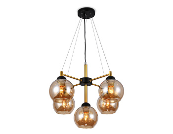 Подвесная люстра TR9026/5 BK/TI черный/янтарь E27 max 40W D580*600 Ambrella Light