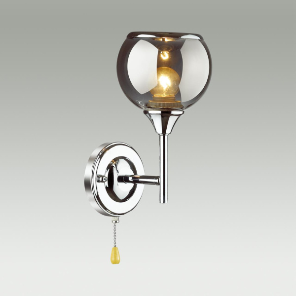 Бра E27 60W 220V SANDRA хром,дымчатый LUMION