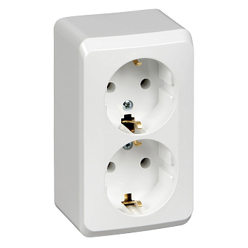 ЭТЮД Розетка 2местная ОП с/з, без шторок 16А белый IP20 (уп.16шт) Schneider Electric
