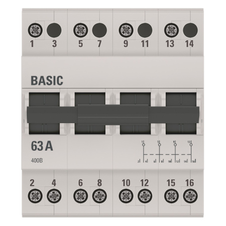Трехпозиционный переключатель 4П 63А Basic EKF