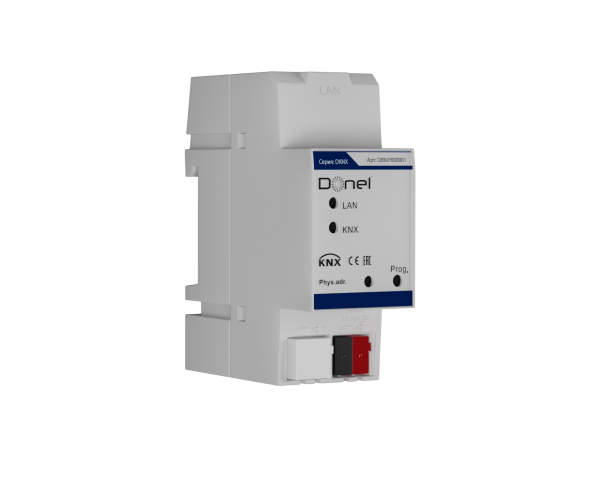 Donel KNX IP-интерфейс 1.0. Монтаж на DIN-рейку, разъем RJ45 для 10/100Base-T, сеть IEEE 802.3, Cерия DKNX